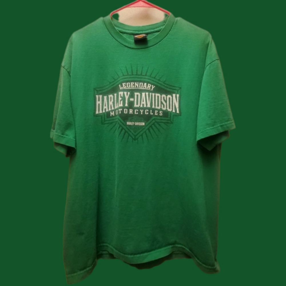 Men's genuine Harley Davidson green T-shirt